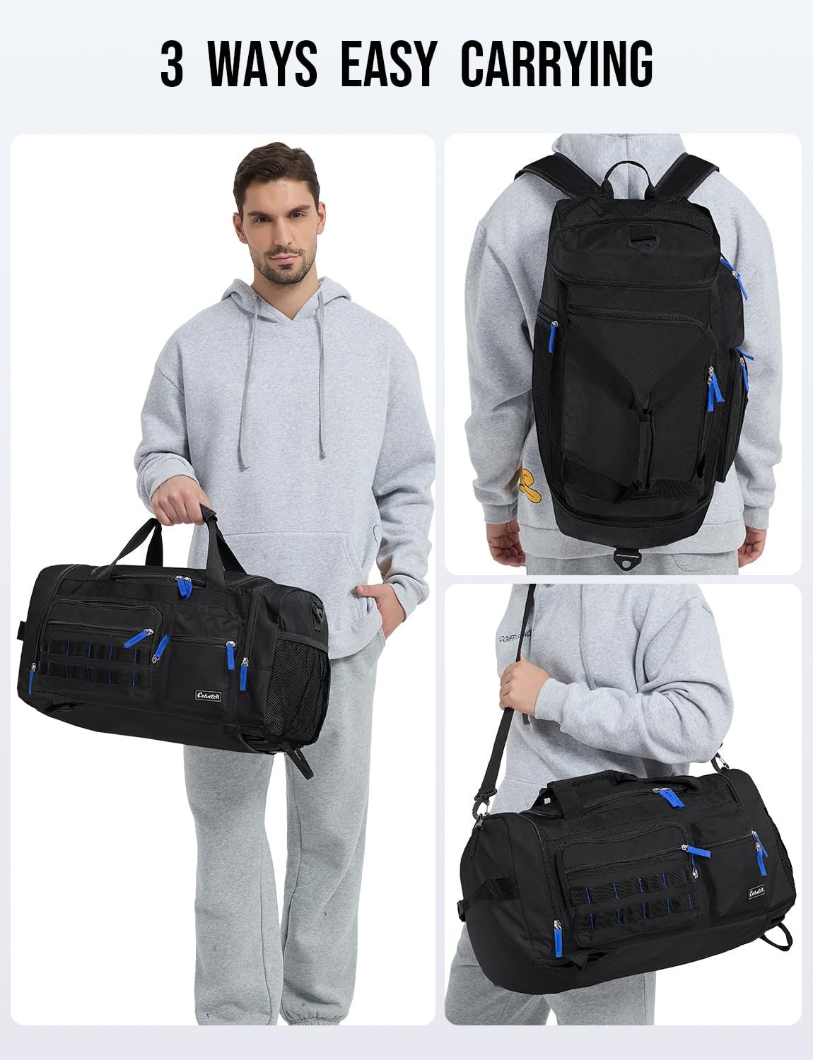 3-in-1 Gym Bag for Men & Women, 31L Sports Duffel Backpack, Wet Pocket & Shoe Co6