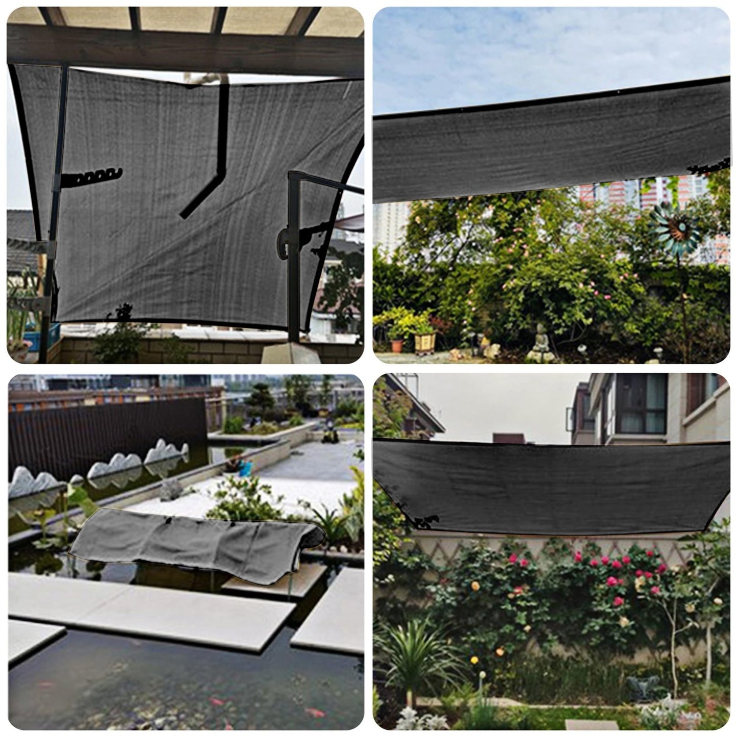 40% Black Shade Cloth 6.6x6.6 FT Durable Mesh Tarp with Grommets for Garden, Gre7