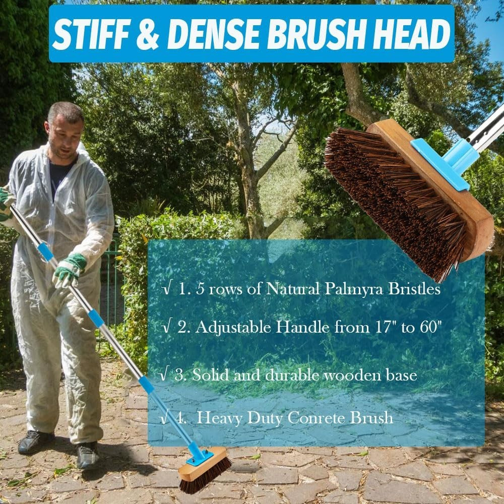 Long Handle Floor Scrub Brush for Deck, Patio, Garden & Sidewalk Cleaning4