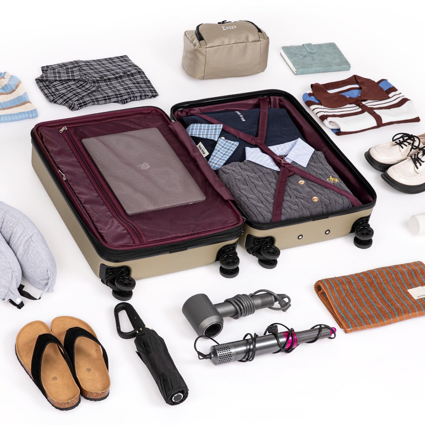 3-Piece Hardcase Carry-On Luggage Set 20" - TSA Approved, Scratch Resistant, Spi7
