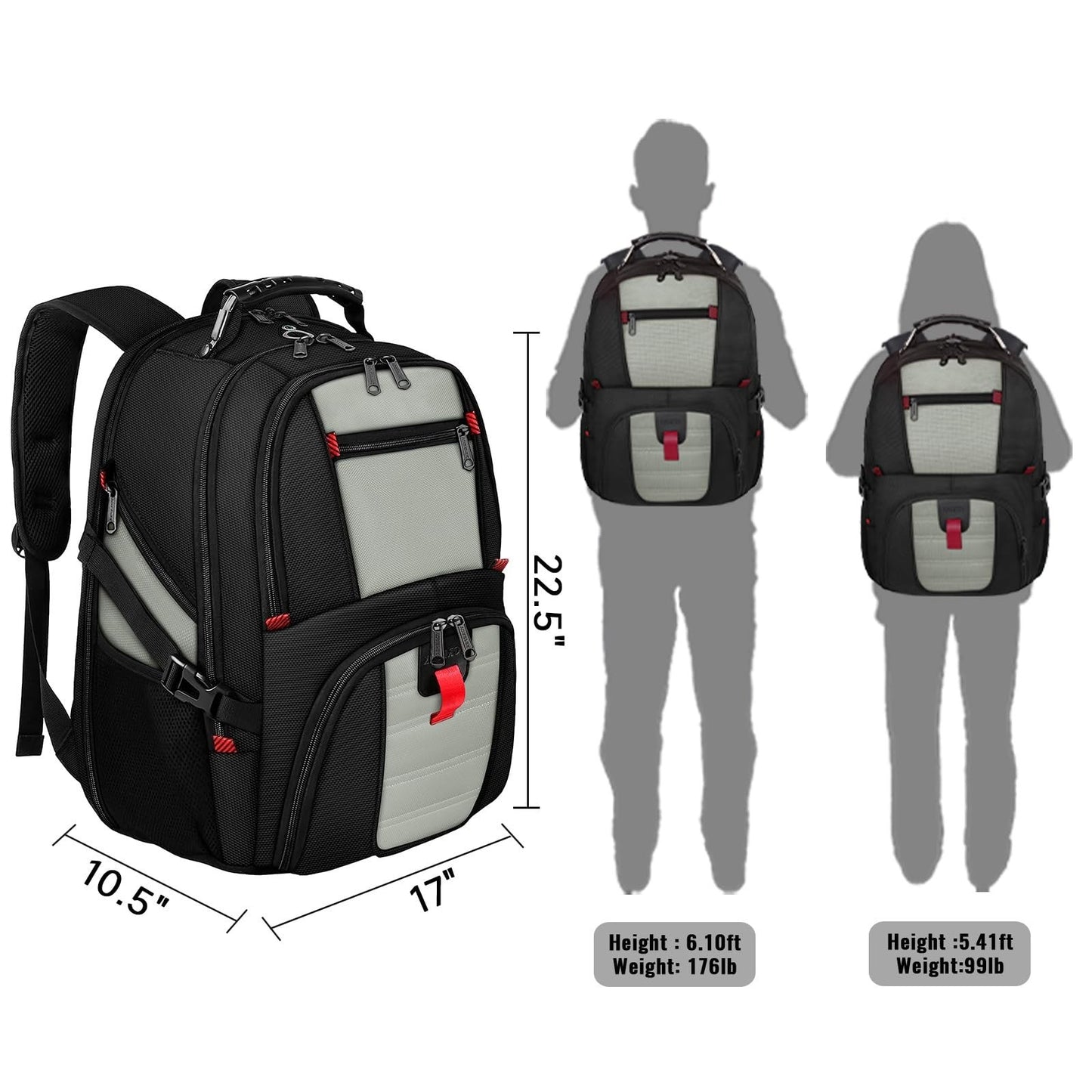 Large Heavy Duty Laptop Backpack for Men, Travel Backpack with Multiple Pockets6