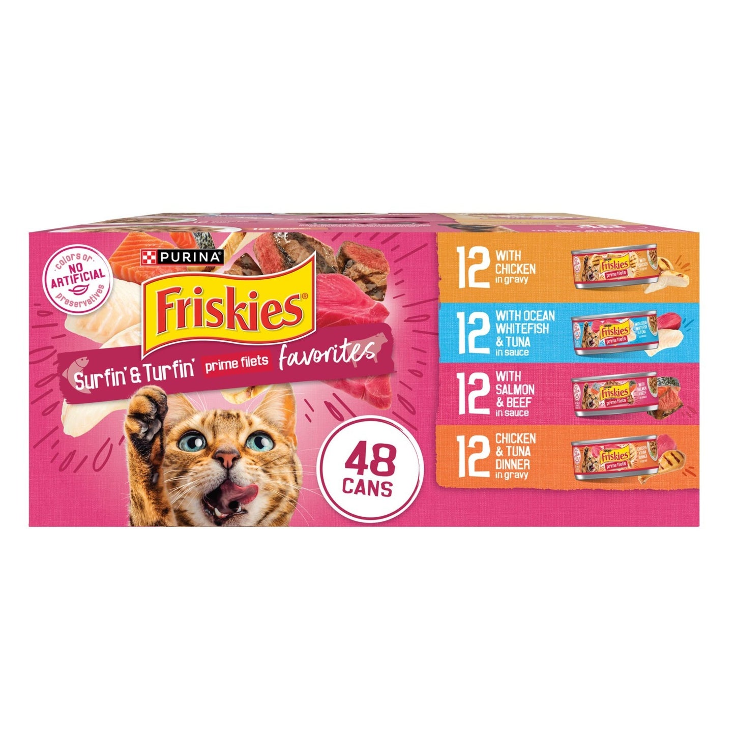 48 Ct Variety Pack Prime Filets Cat Food   Gourmet Wet Food for Cats1