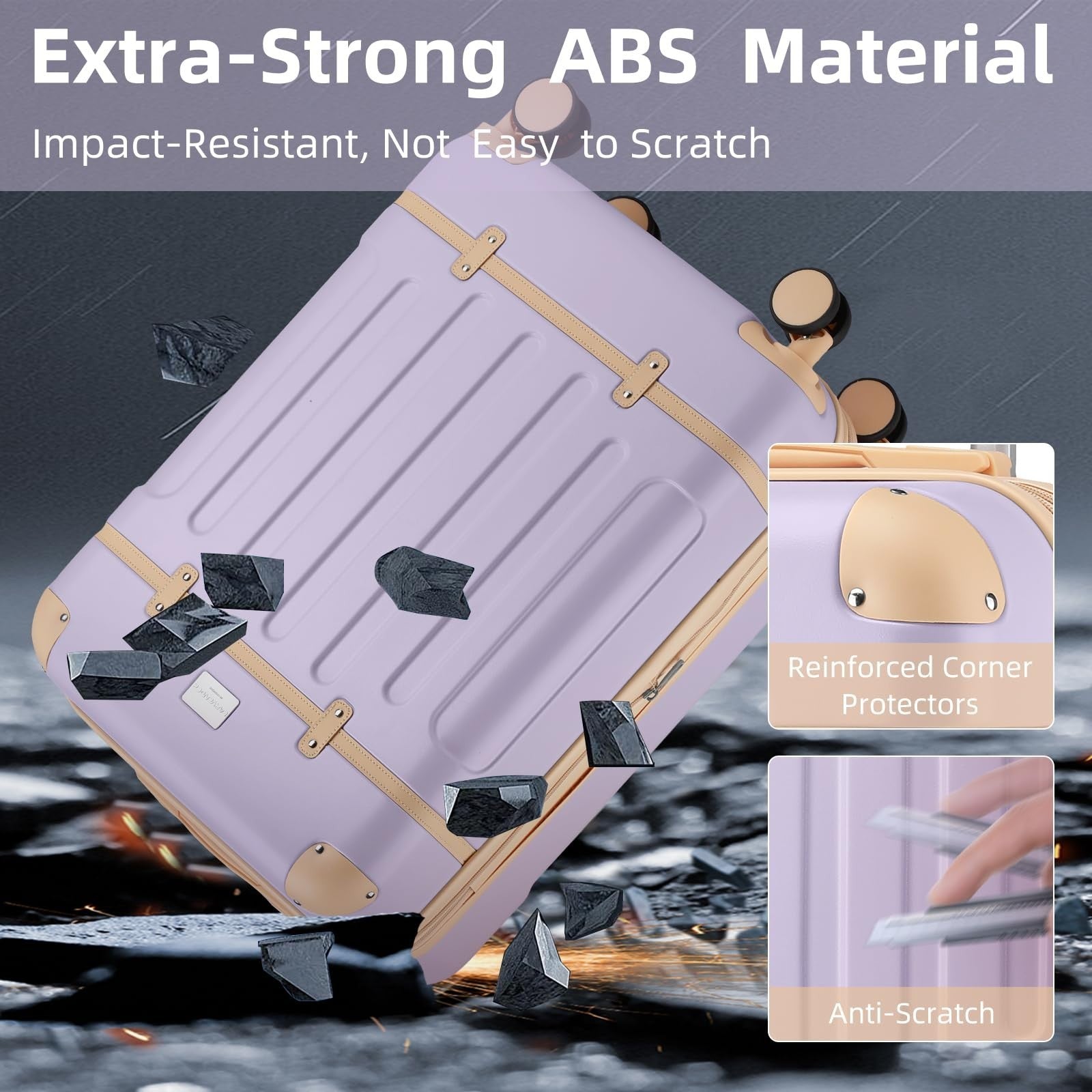 Expandable Carry-On Luggage 22x14x9, Lightweight Hardshell, 360° Spinner Wheels,6