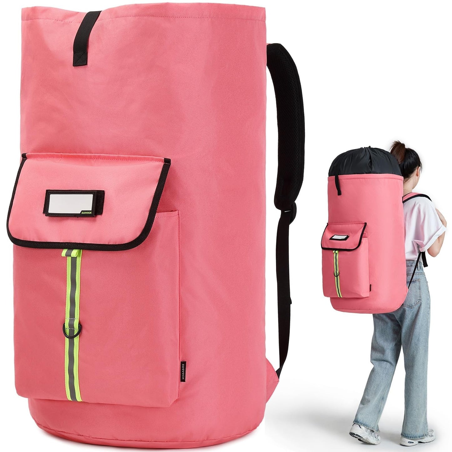 Extra-Large Heavy Duty Laundry Backpack, Drawstring Closure, Ideal for College S1