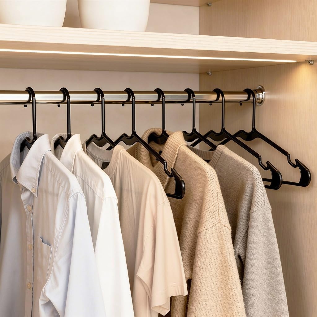 Space Saving Plastic Clothes Hangers   Sturdy Closet Organizer for Shirts & Jack2