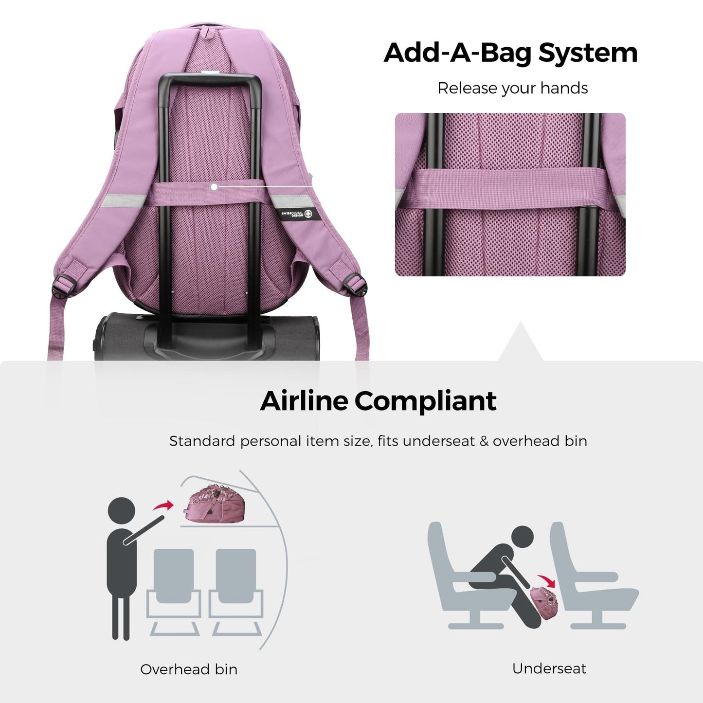 Stylish Pink Camo Laptop Backpack with USB Charging, Fits 15.6" Computer, 31L Tr6