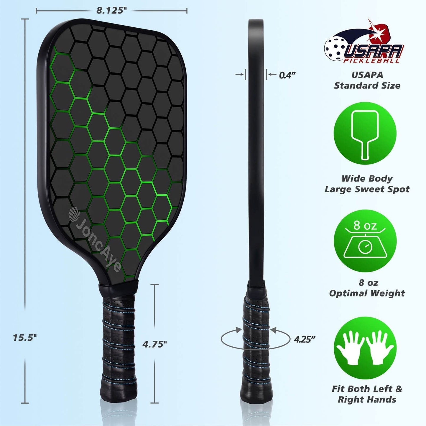 Pickleball Paddle Set of 4 or 2 - USAPA Approved, Lightweight Rackets for All Ag4