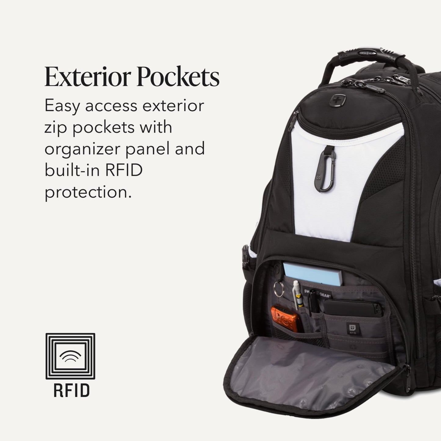 17 Inch Laptop Backpack, TSA Friendly Lay Flat Design, RFID Protection, Tablet P3