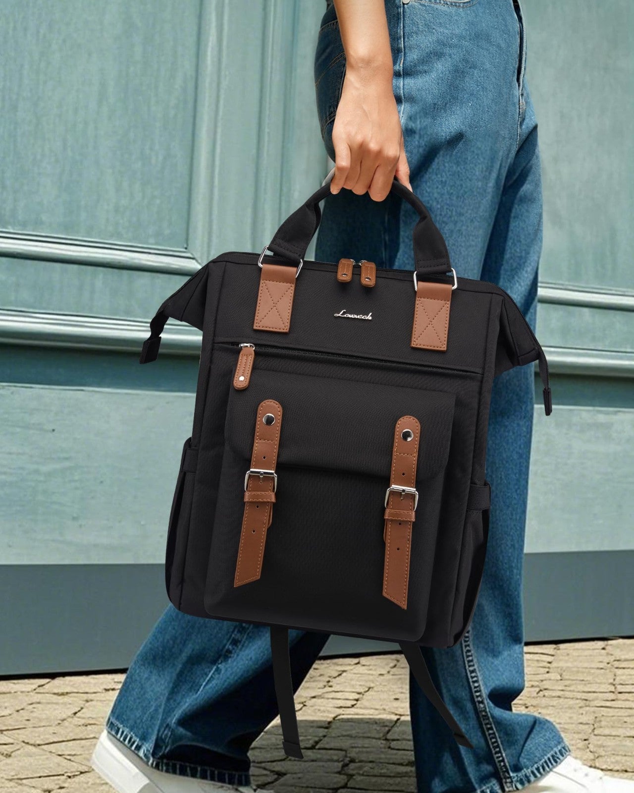 Stylish Waterproof Laptop Backpack for Women, 15.6" with Tumbler Holder, Travel2