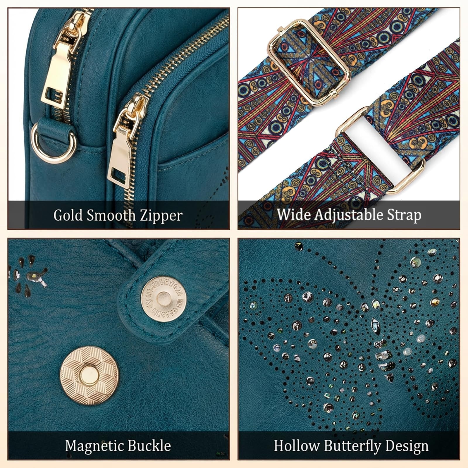 Stylish Leather Crossbody Bag for Women - Small Shoulder Purse with RFID Slots &5