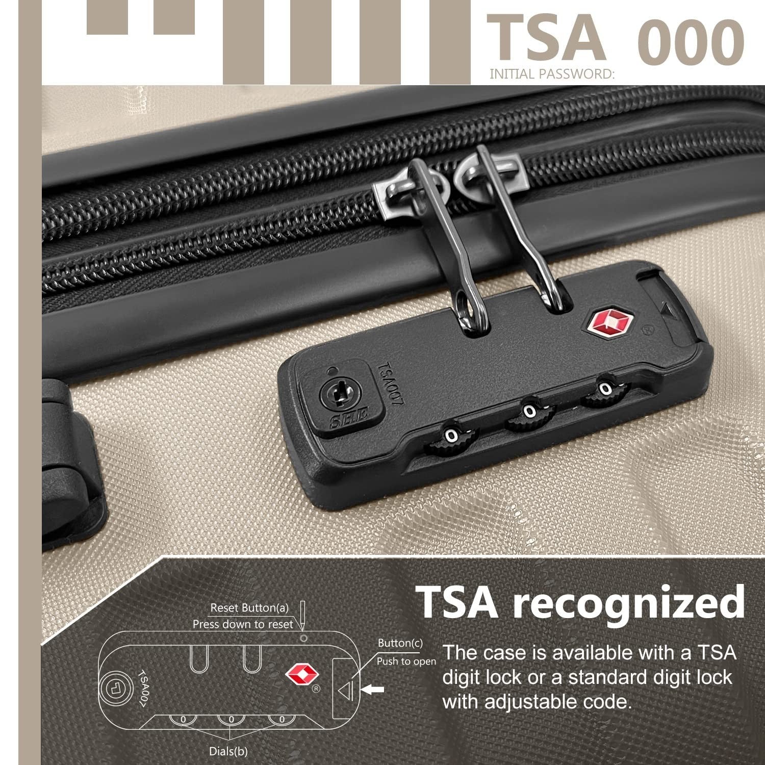 5-Piece Expandable Hardside Luggage Set, Spinner Wheels, TSA Lock, Travel Cases,4