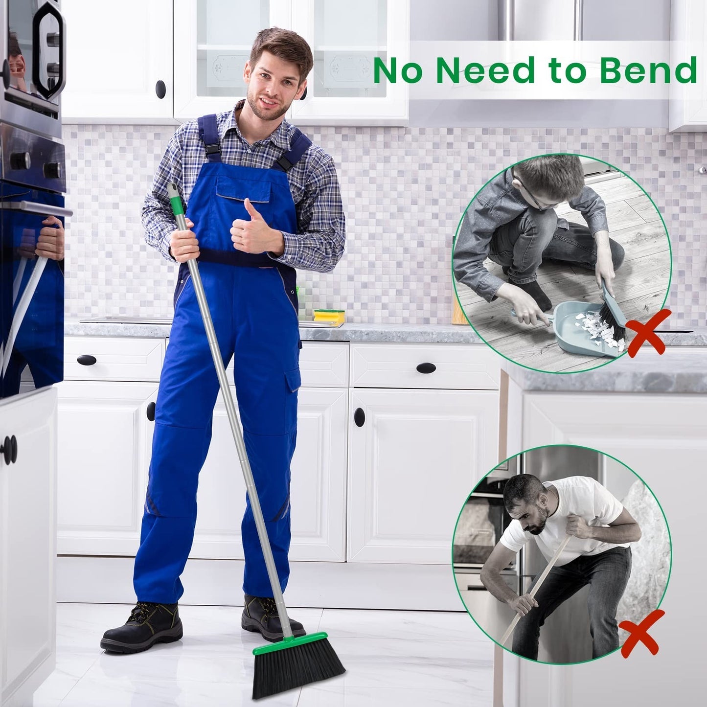 Broom and Dustpan Set - Easy Cleaning Tool for Home, Kitchen, Office, and More2