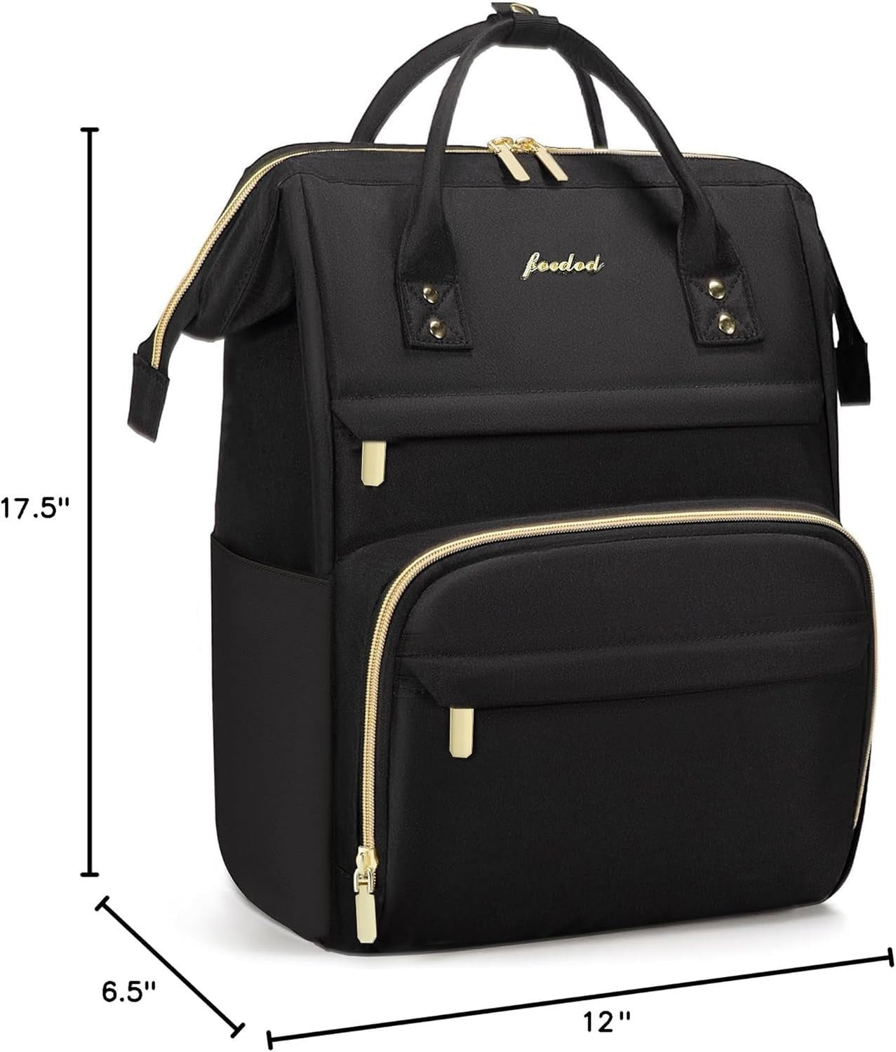 Waterproof 17.3" Laptop Backpack for Women   Professional Work & Travel Bag, Bla8