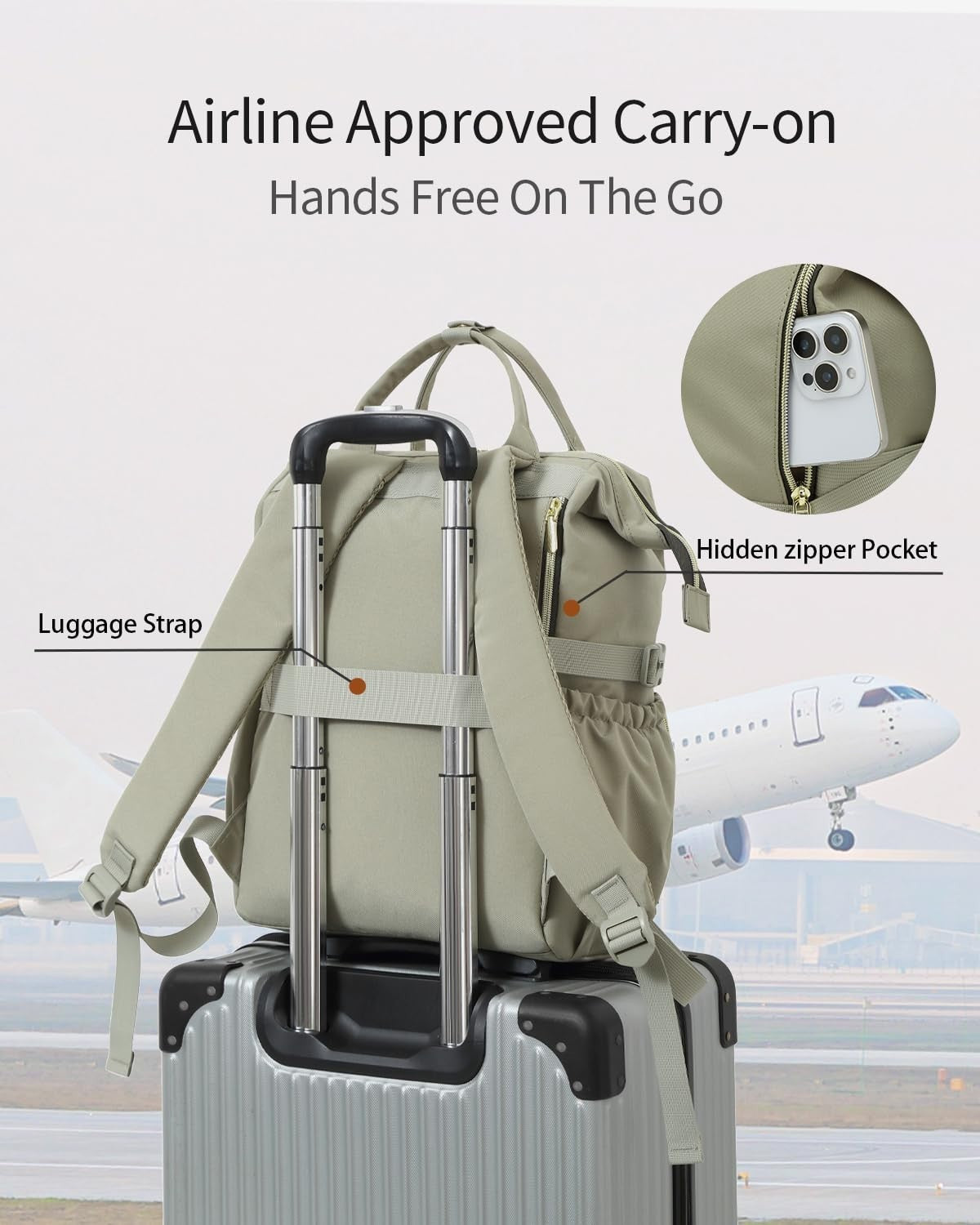 Stylish Laptop Backpack for Women   College Bookbag with USB Charger & Cup Holde4