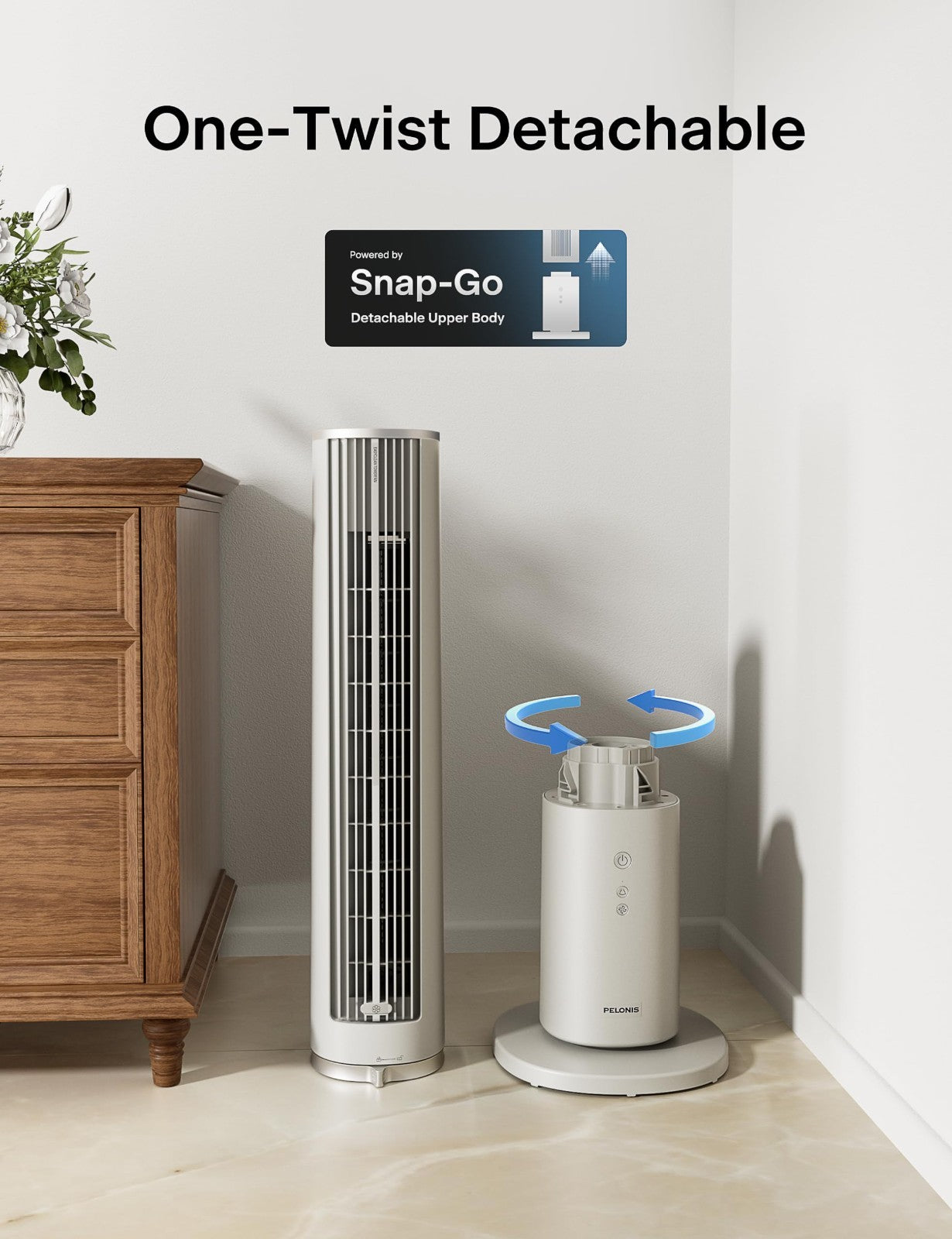 40 Inch Oscillating Tower Fan with Remote   Quiet, 4 Speeds, 90° Oscillation, 207