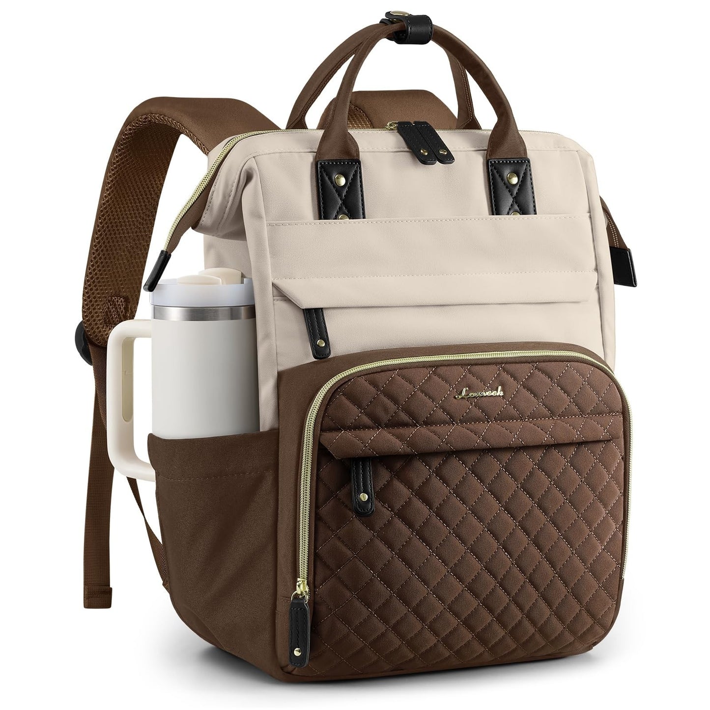 Quilted Laptop Backpack for Women   Stylish Work, Teacher, Nurse Purse Bag1