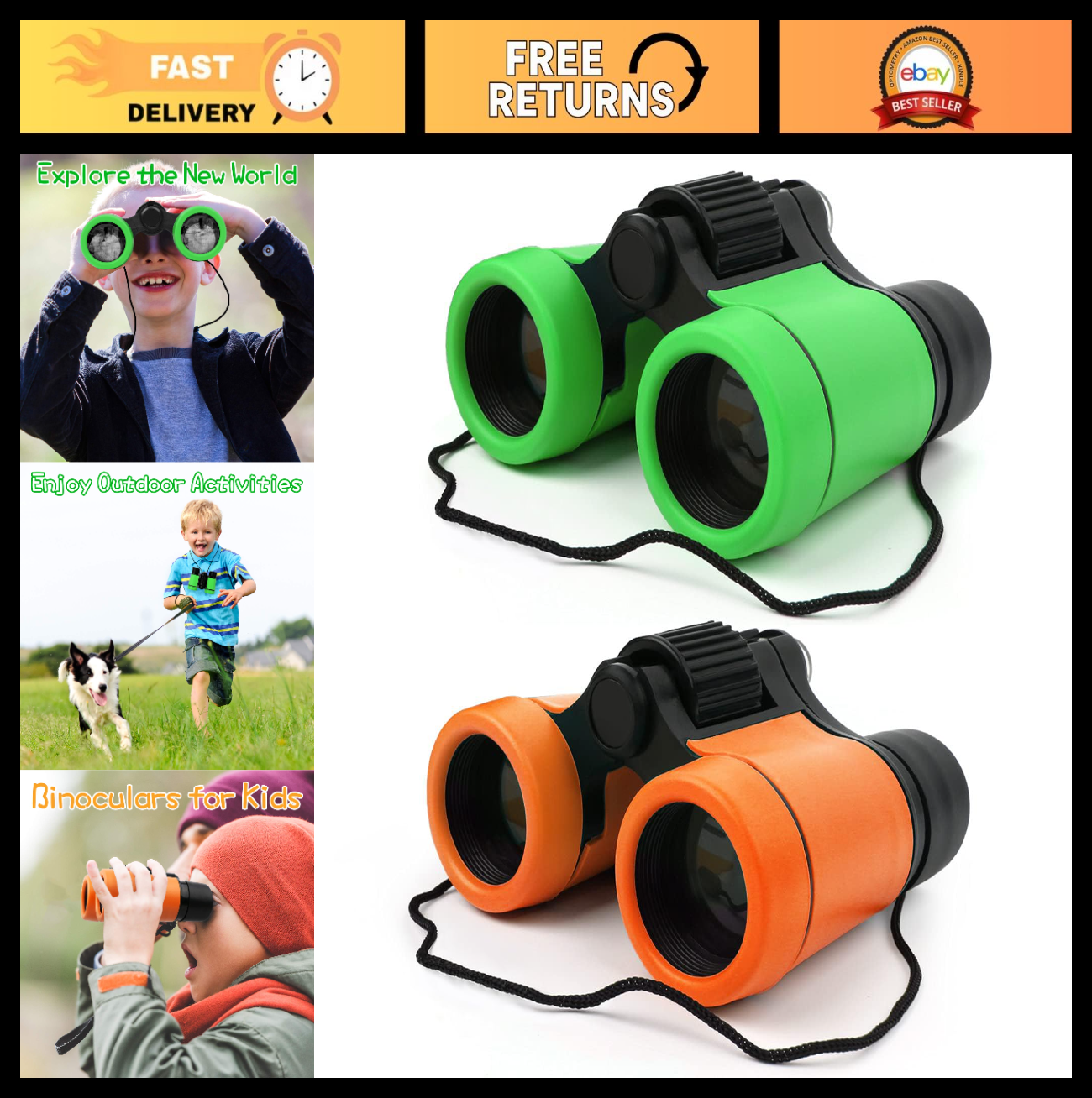 Kids Shockproof Binoculars Set for Ages 3 12   Bird Watching, Learning, Outdoor0