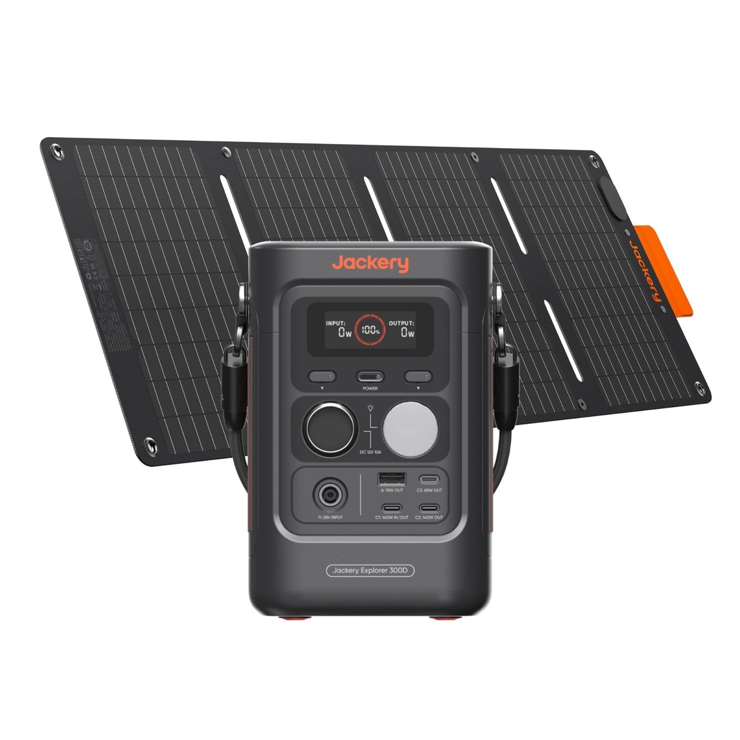 Portable Solar Generator 300W, 288Wh Power Station with 40W Solar Panel, USB C,1