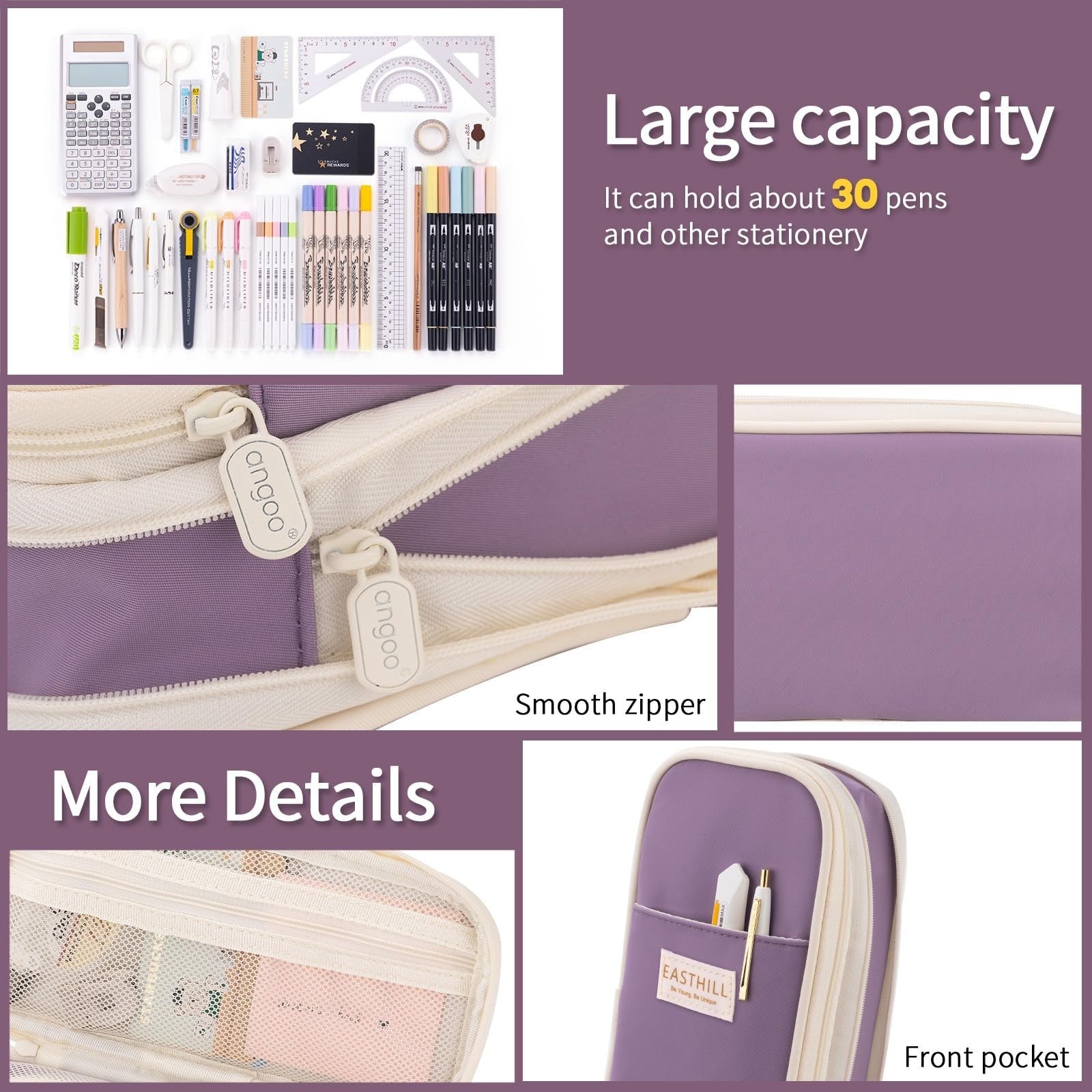 Large Capacity Pencil Case, Big Pencil Pouch for Stationery, Pen Bag for Teens  5