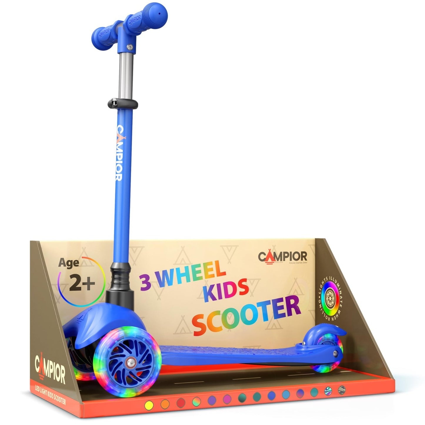 Mini 3-Wheel Kids Scooter - Lean-to-Steer, LED Light-Up Wheels, Adjustable Handl1