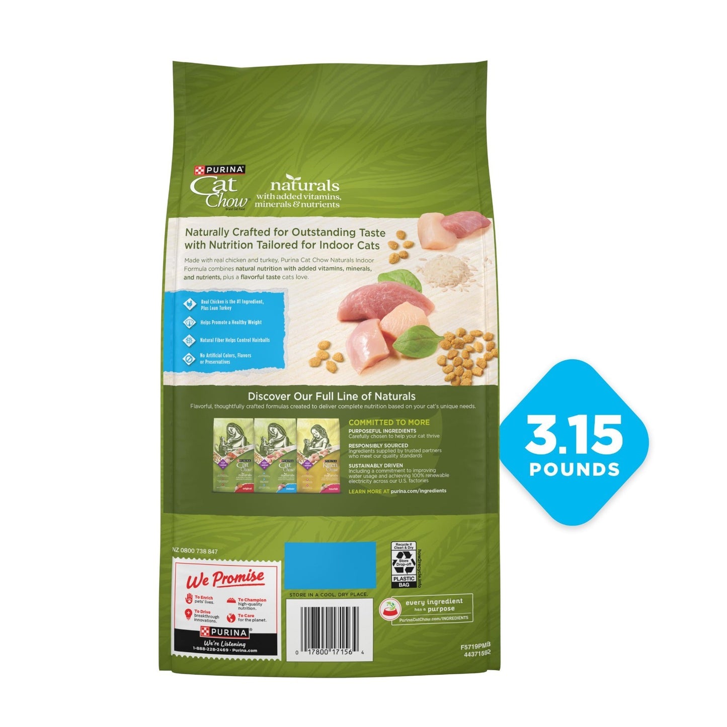 Healthy Weight Indoor Cat Food, Natural Dry Formula, Hairball Control   3.15 lb8