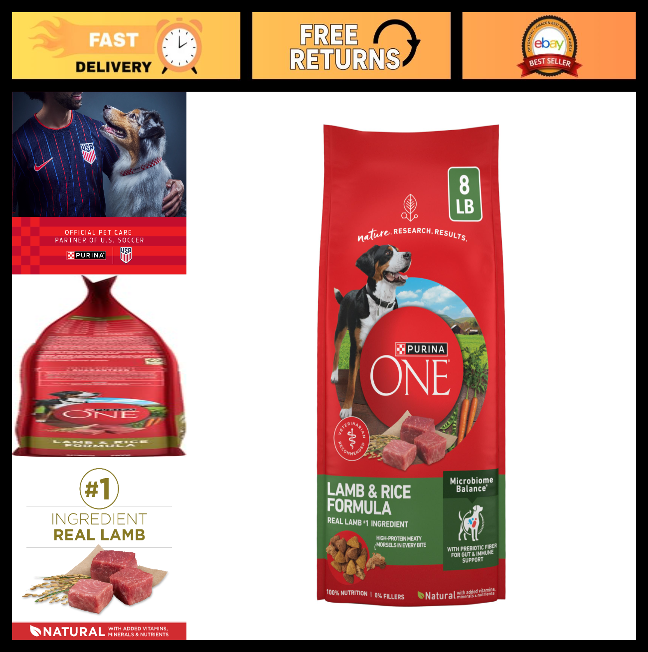 Premium Lamb & Rice Dry Dog Food, 8 lb   Natural Nutrition for Healthy Dogs0