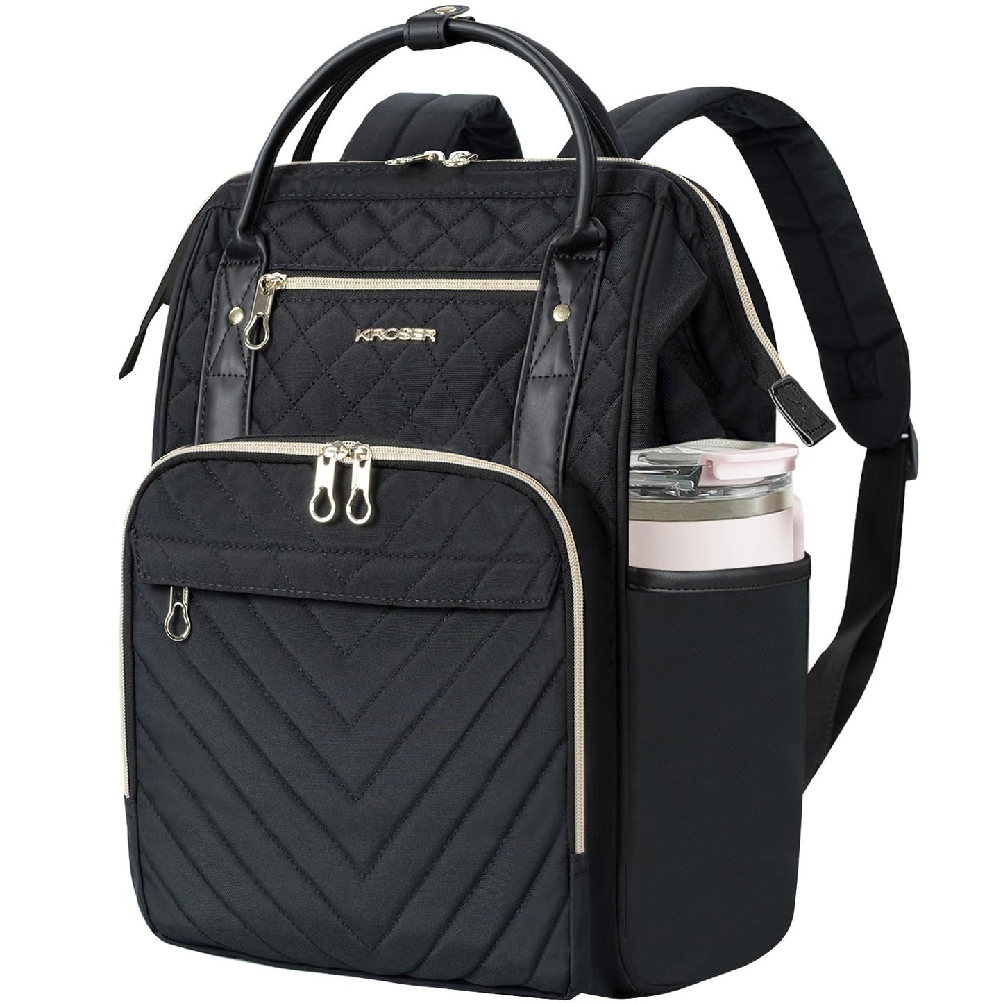 Stylish 17" Water-Repellent Laptop Backpack for College, Travel & Work - Unisex1