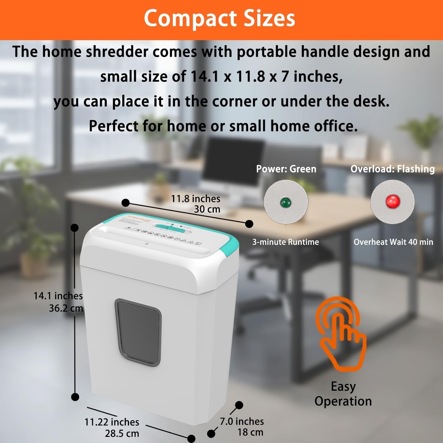 6 Sheet Cross Cut Paper Shredder for Home Office, Credit Card & Staple Shredding2