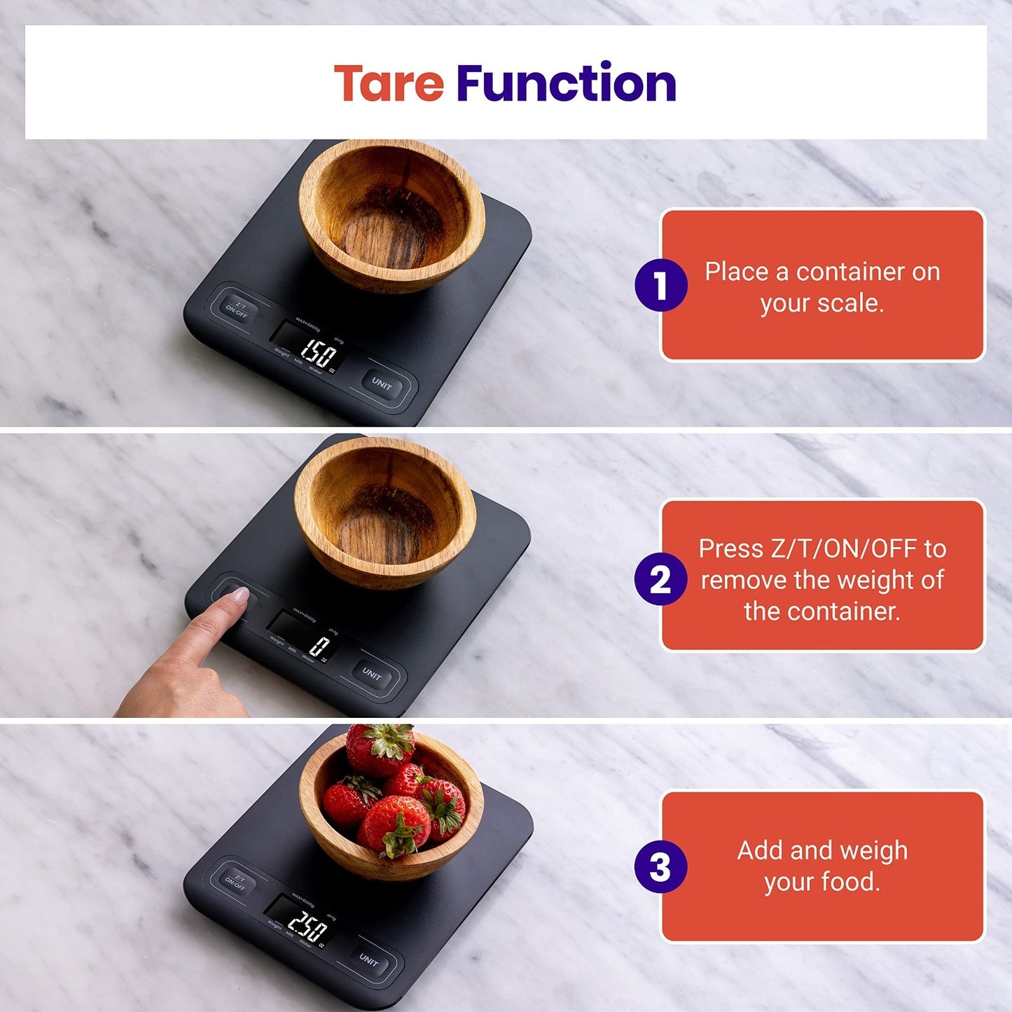 Digital Kitchen Scale   Grams & Ounces, Tare Function, Ideal for Baking, Keto, M2