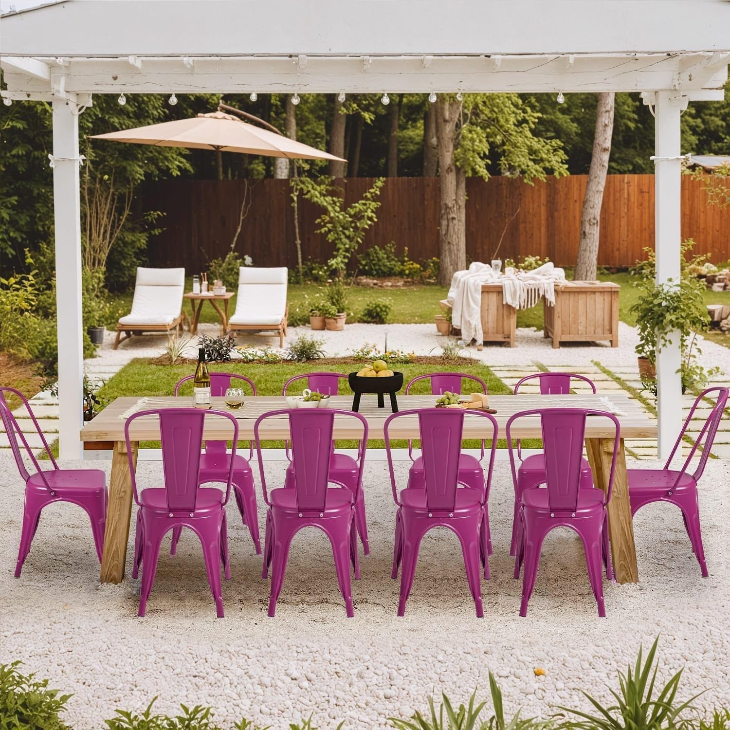 Stackable Metal Dining Chairs Set of 4   Indoor Outdoor Bistro Cafe Side Chairs3