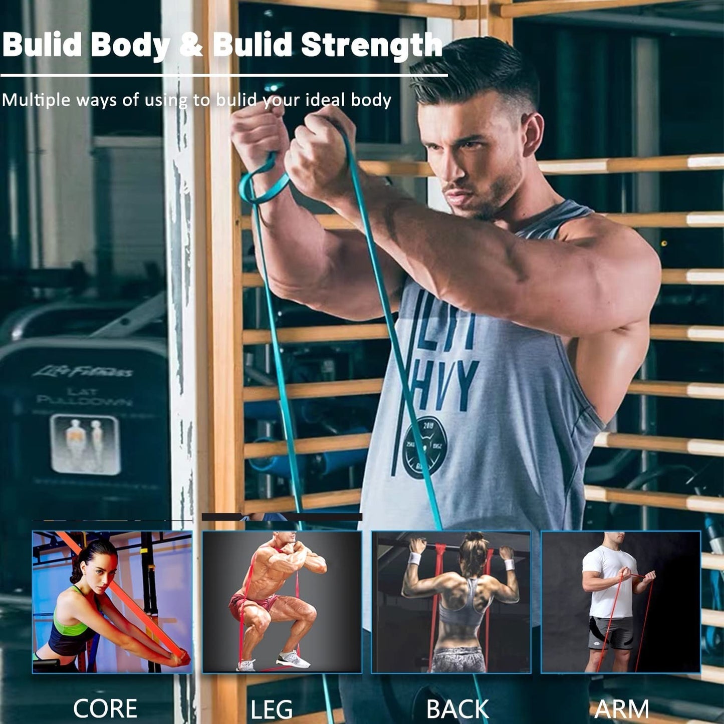 Resistance Bands Set   Pull Up Assist, Workout & Exercise Bands for Fitness & Th3