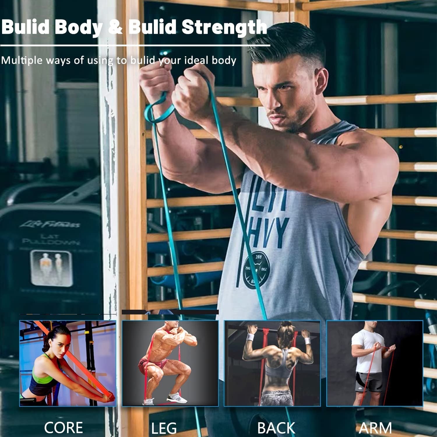 Resistance Bands Set   Pull Up Assist, Workout & Exercise Bands for Fitness & Th3