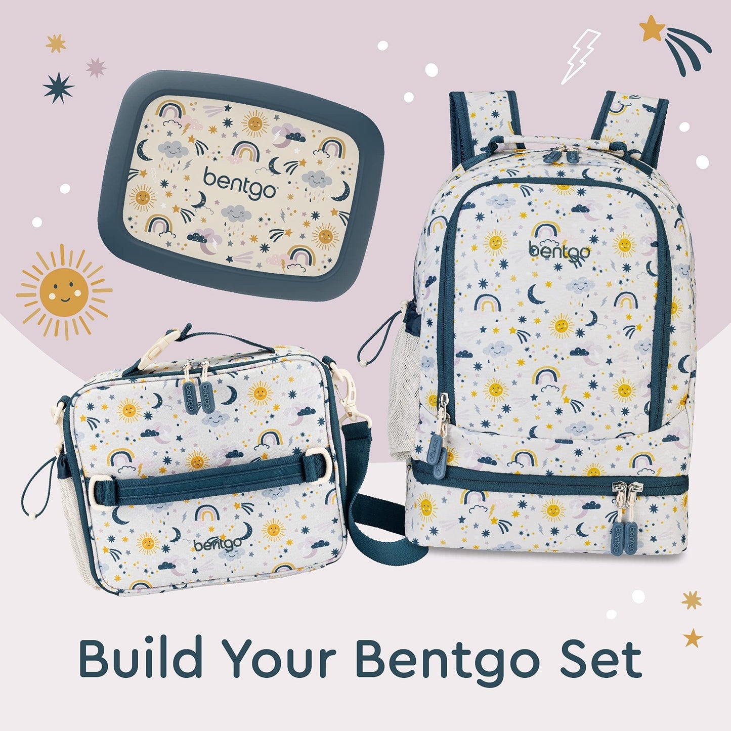 Kids 2 in 1 Backpack & Insulated Lunch Bag Set with Padded Straps   Durable & St4