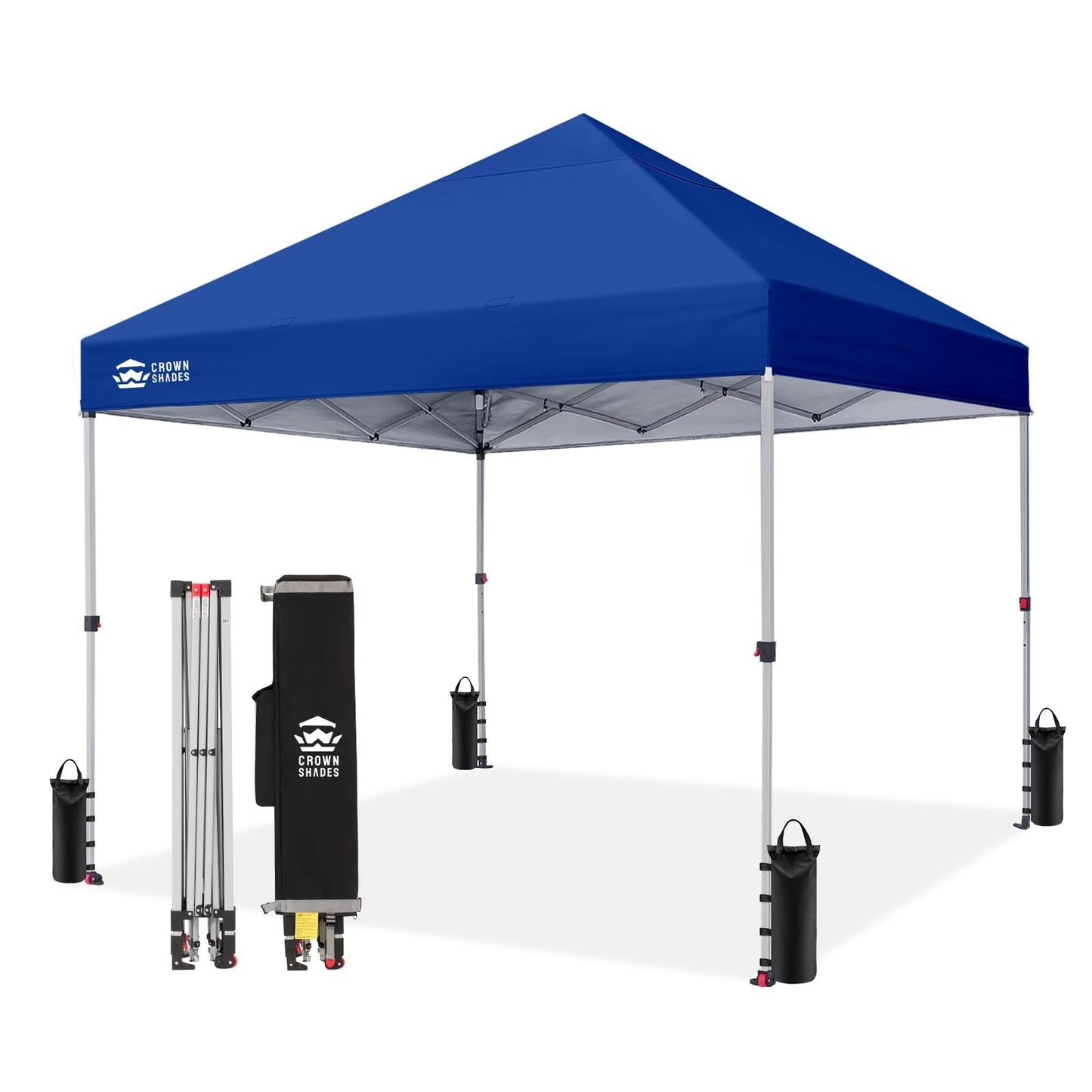 8x8 Pop Up Canopy Tent   Easy Setup, Navy Blue Outdoor Shade for Events, Parties1