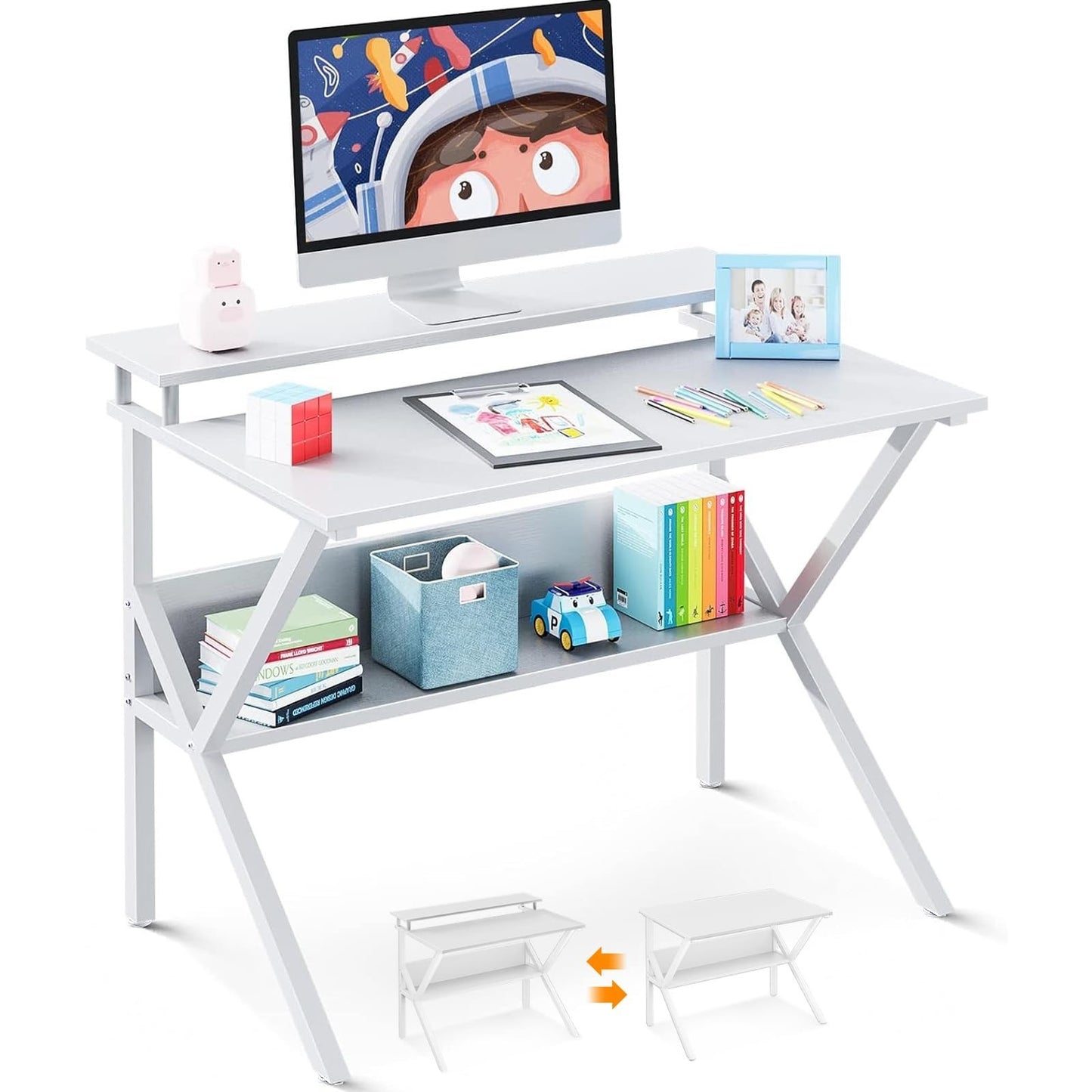Compact Computer Desk for Small Spaces - 27.5" Modern Laptop Table with Storage1
