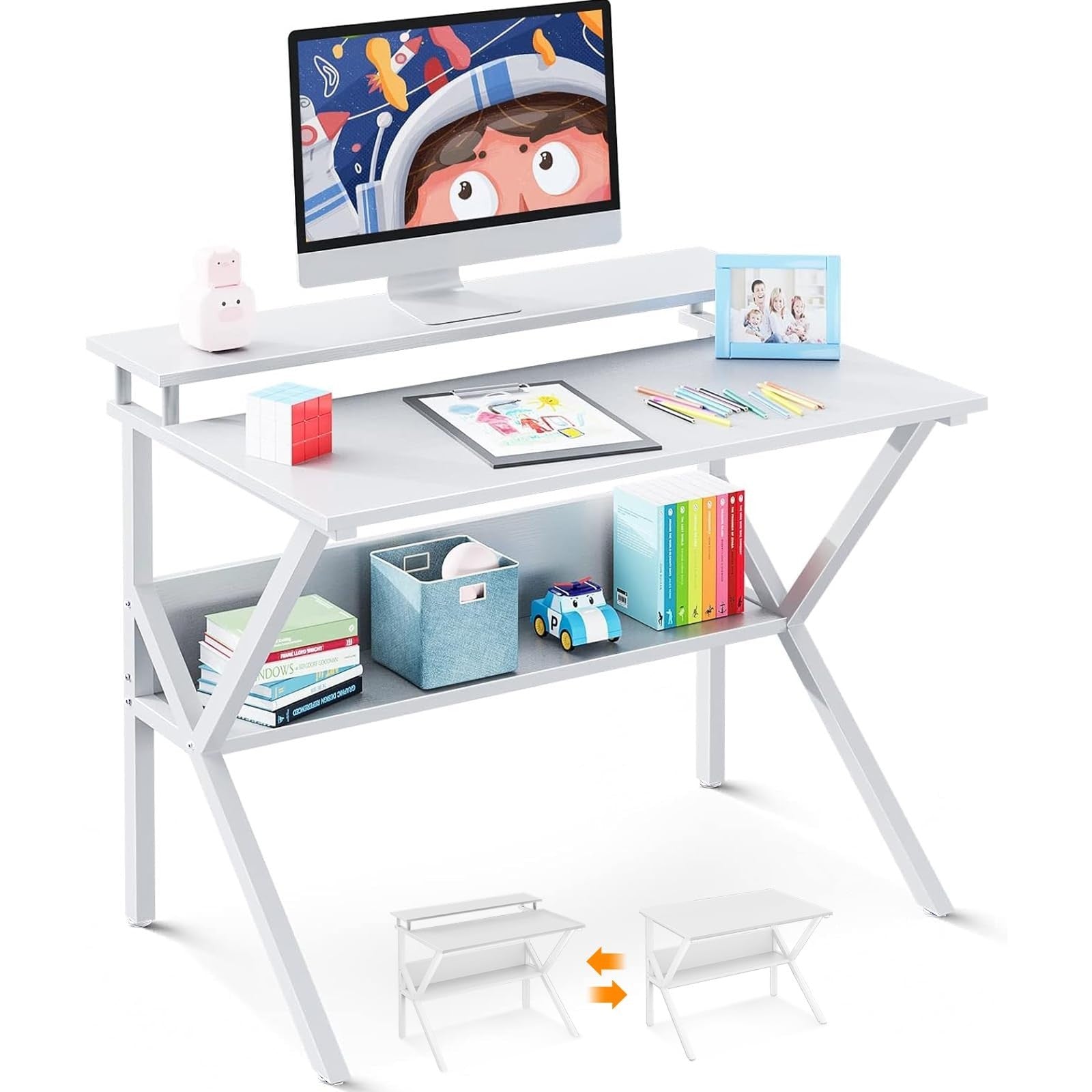 Compact Computer Desk for Small Spaces - 27.5" Modern Laptop Table with Storage1
