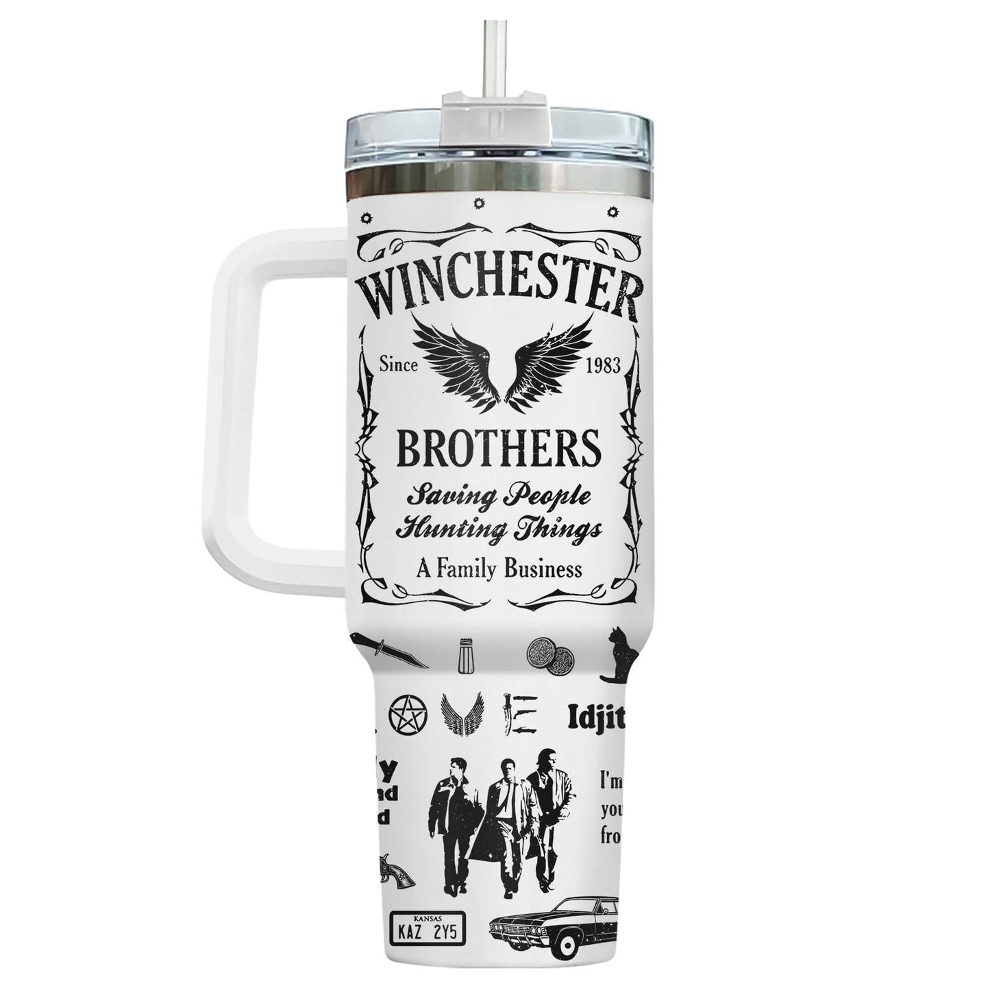 40oz Insulated Tumbler with Handle & Straw   Perfect Gift for Paranormal Fans3