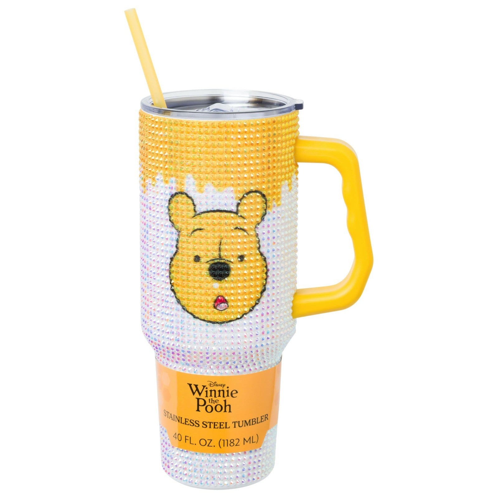 Optimized eBay Title:  "40oz Yellow Stainless Steel Tumbler with Handle & Straw1