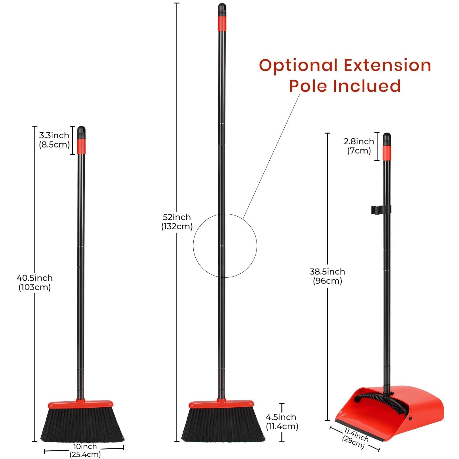 52" Broom and Dustpan Set - Heavy Duty Cleaning Combo for Home, Office & Garage2