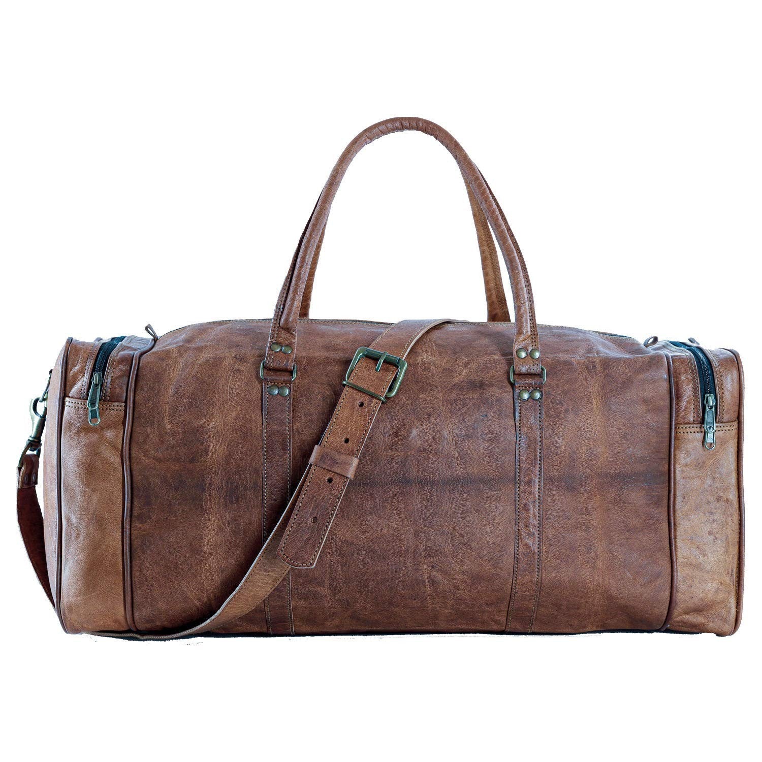 21 Inch Vintage Leather Duffle Bag - Travel, Gym, Sports, Overnight, Weekend Use6
