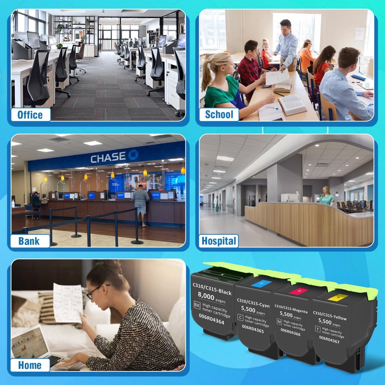 High Capacity Black Toner Cartridge for Xerox C310 C315 - 8000 Pages Compatible6