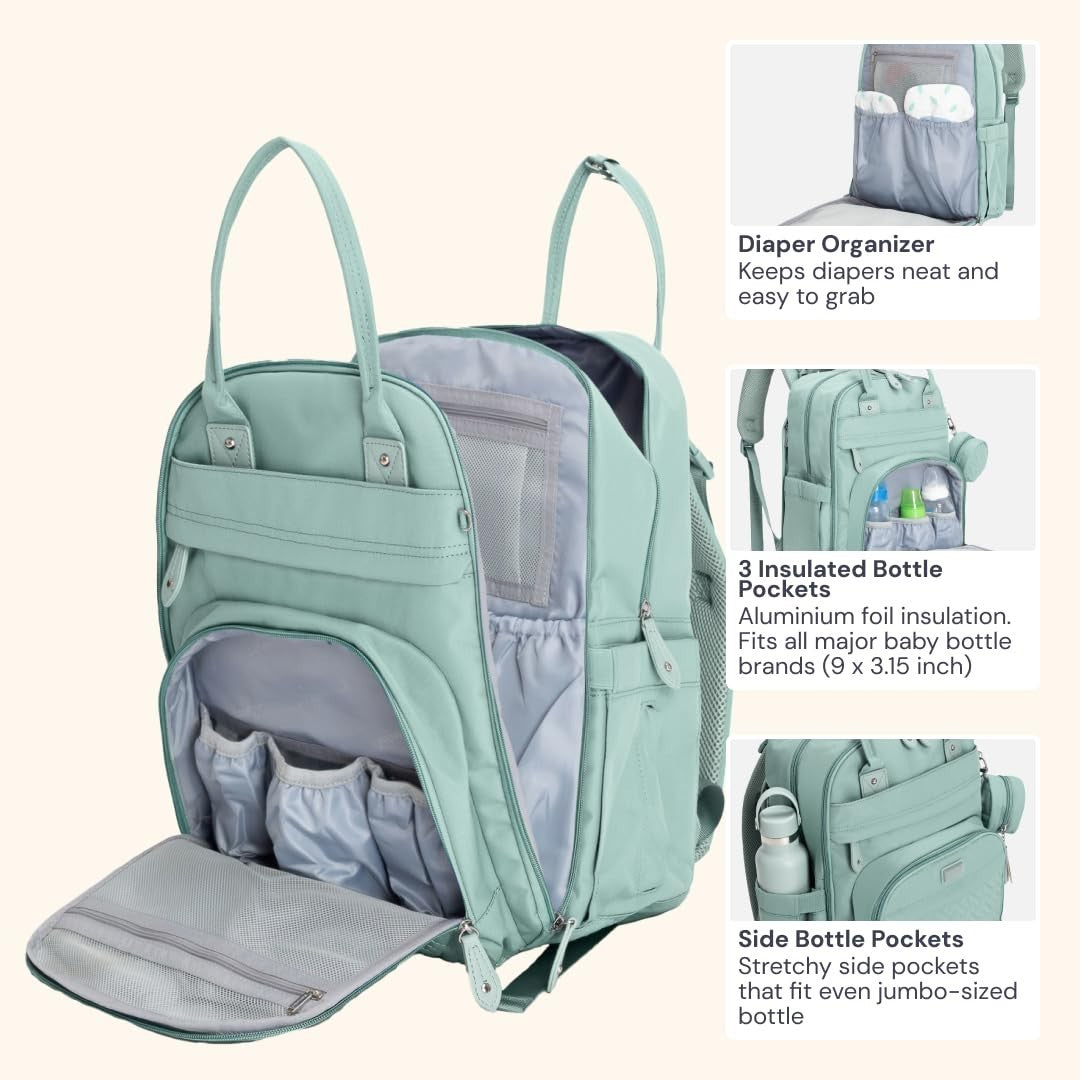 Multi Function Water Resistant Diaper Bag Backpack   Baby Travel Essentials, Cha5