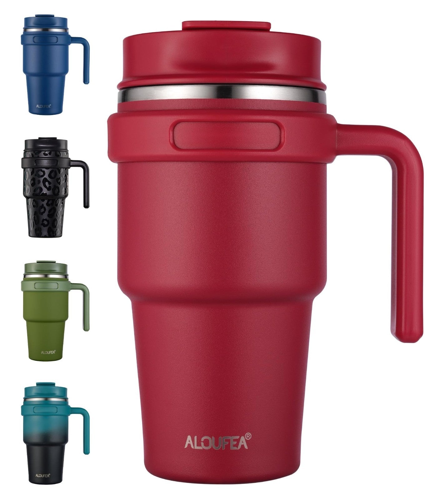 20 oz Insulated Travel Mug with Handle   Stainless Steel, Double Wall, Leak Proo1