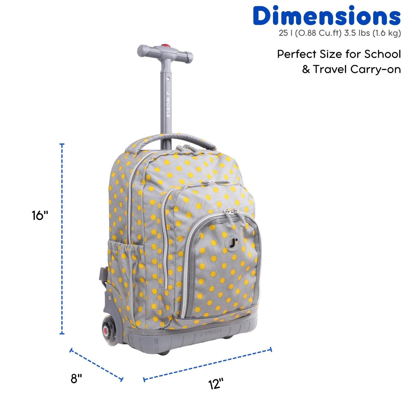 Kids Rolling Backpack & Lunch Bag Set   Elementary School Carry On Suitcase with7