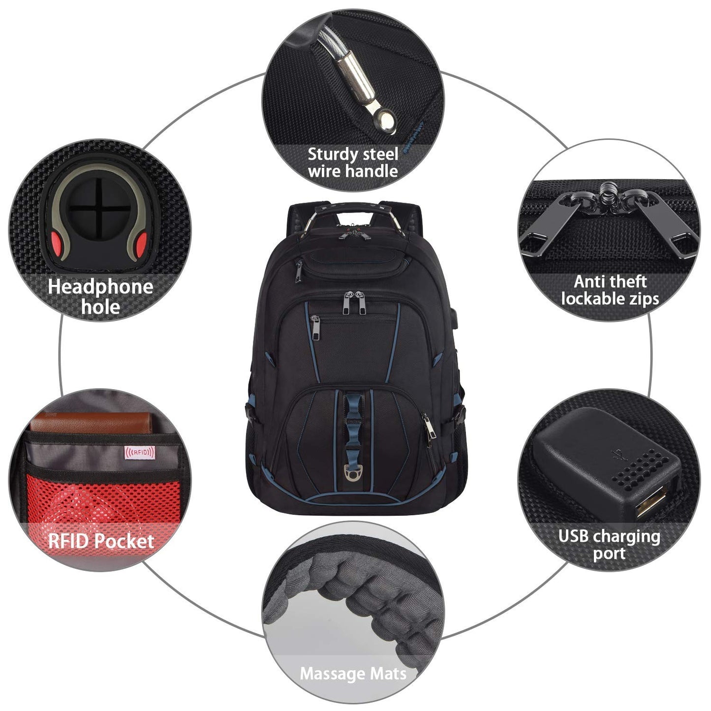 Extra Large 18.4" Gaming Laptop Backpack   TSA Friendly, RFID Anti Theft, Heavy6