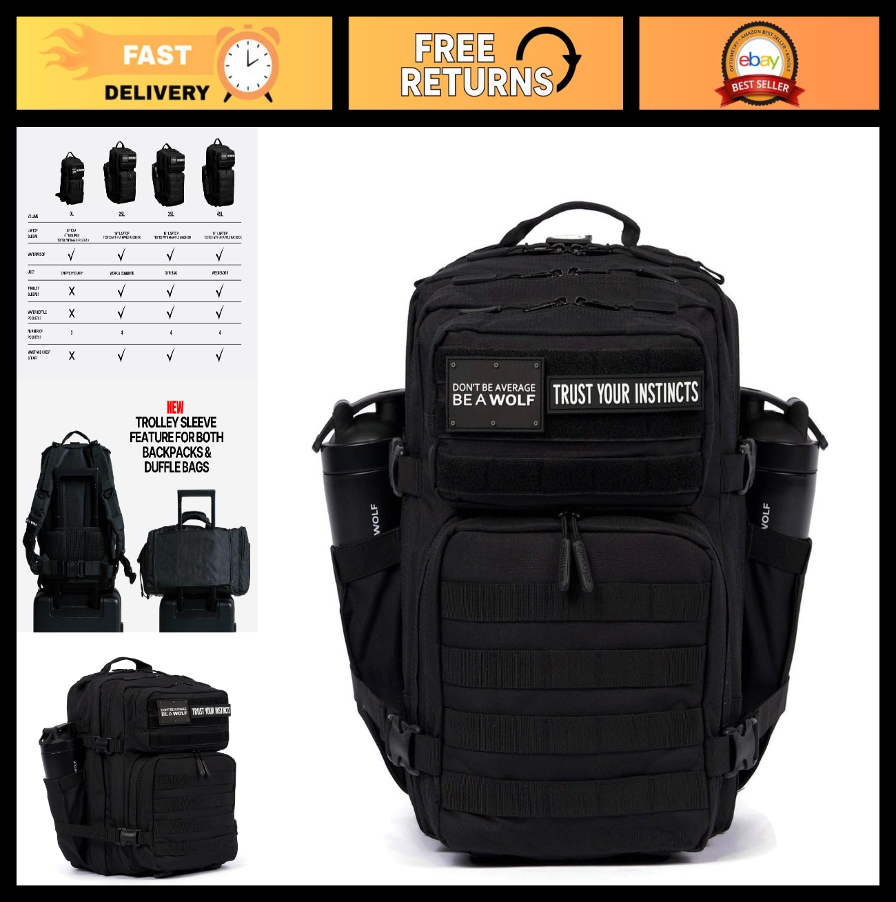 35L Meal Prep Backpack | Food Storage Organizer with Lunch Box & Cooler, Travel0
