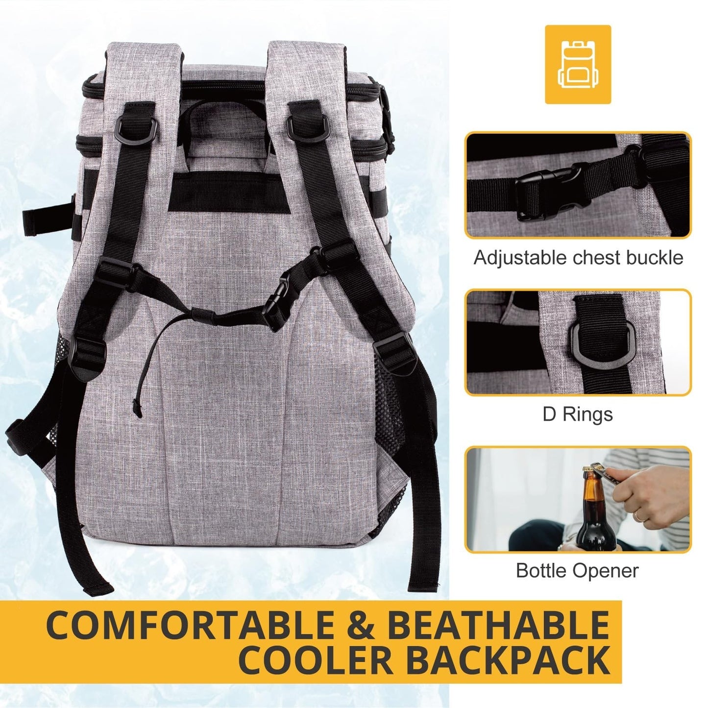 Tactical Insulated Cooler Backpack - Lightweight, Leakproof, Waterproof for Trav6