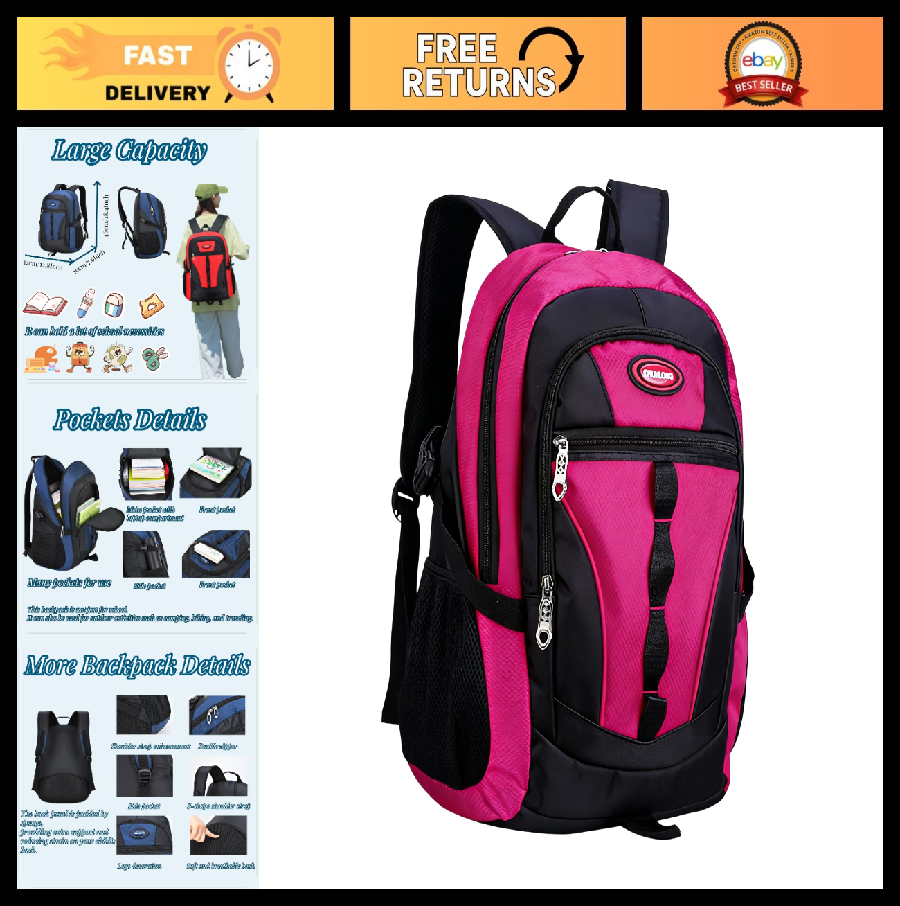 Stylish Teens School Backpack   Casual Daypack for Students, Book Bag, Lightweig0