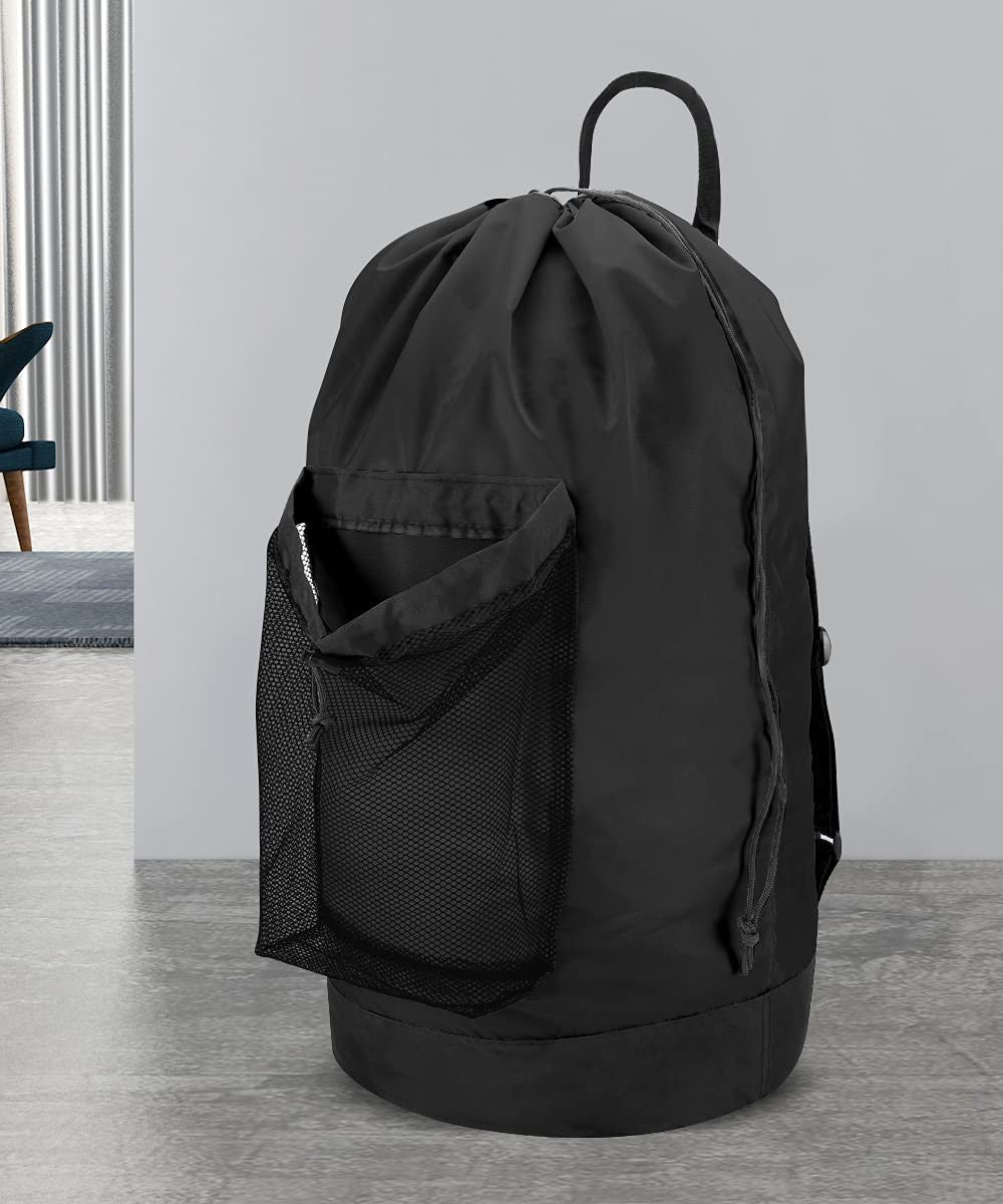 Optimized eBay Title:  Durable Laundry Backpack with Shoulder Straps, Mesh Pock2