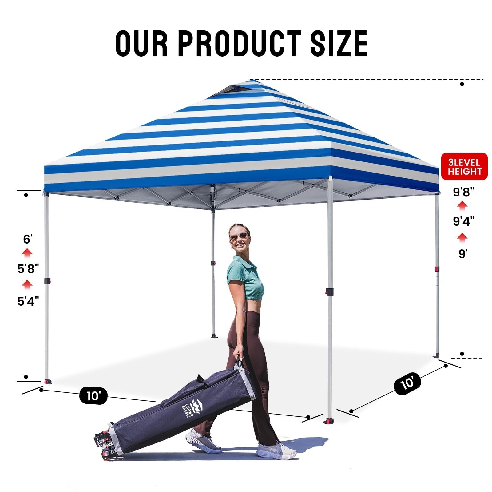 10x10 Pop Up Canopy Tent, Easy Setup Sun Shade for Events, Parties, Camping   Sk2